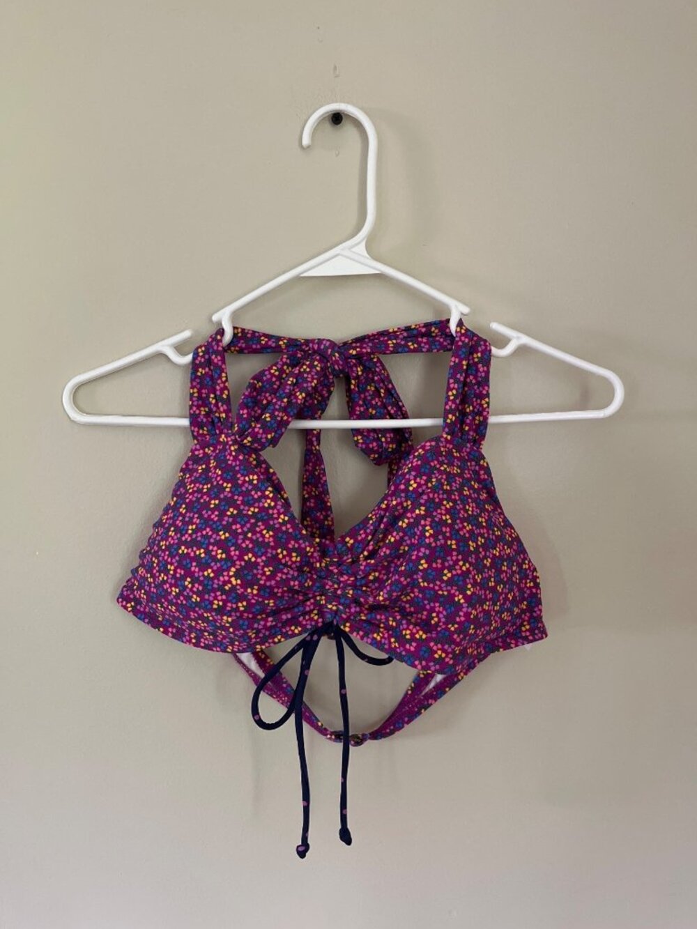 Matilda Jane Womens Medium Sunkissed Purple Multi Halter Tie Bikini Top Separate
